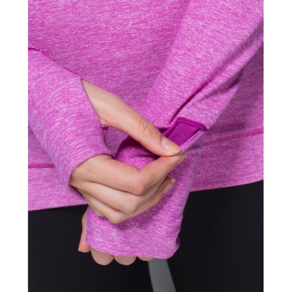 Lululemon Think Fast Long Sleeve Heathered Ultra Violet Pink Purple Ruched Top 8 - Picture 6 of 15